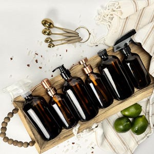 Amber Glass Soap Dispenser | 8 or 16-ounce