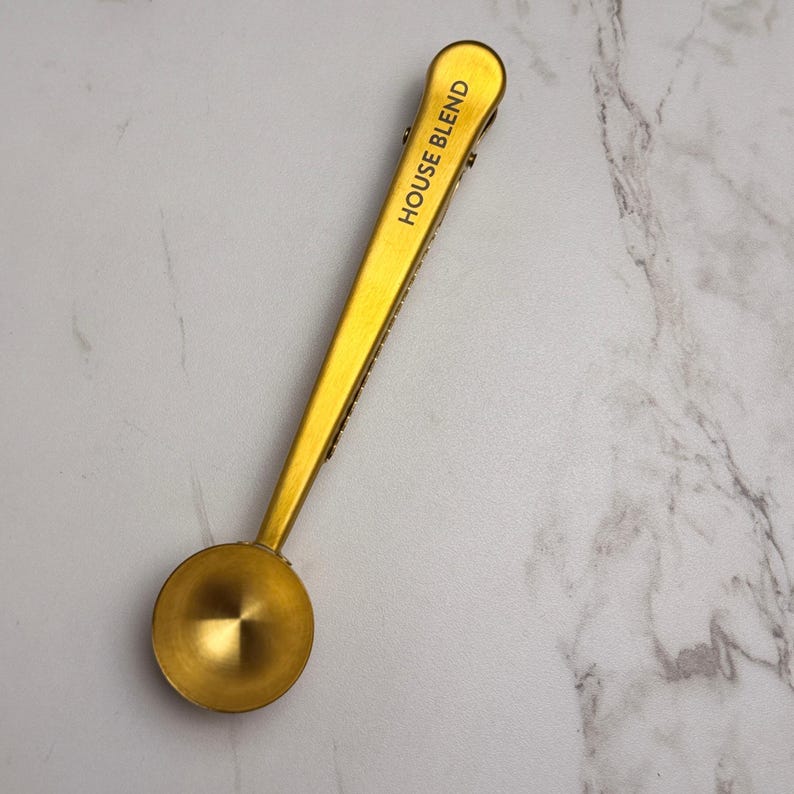 Coffee Scoop and Clip Gold