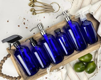 Vintage Cobalt Blue George Washington Bottle: Jacquin Bicentennial
