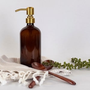 Amber Glass Soap Dispenser