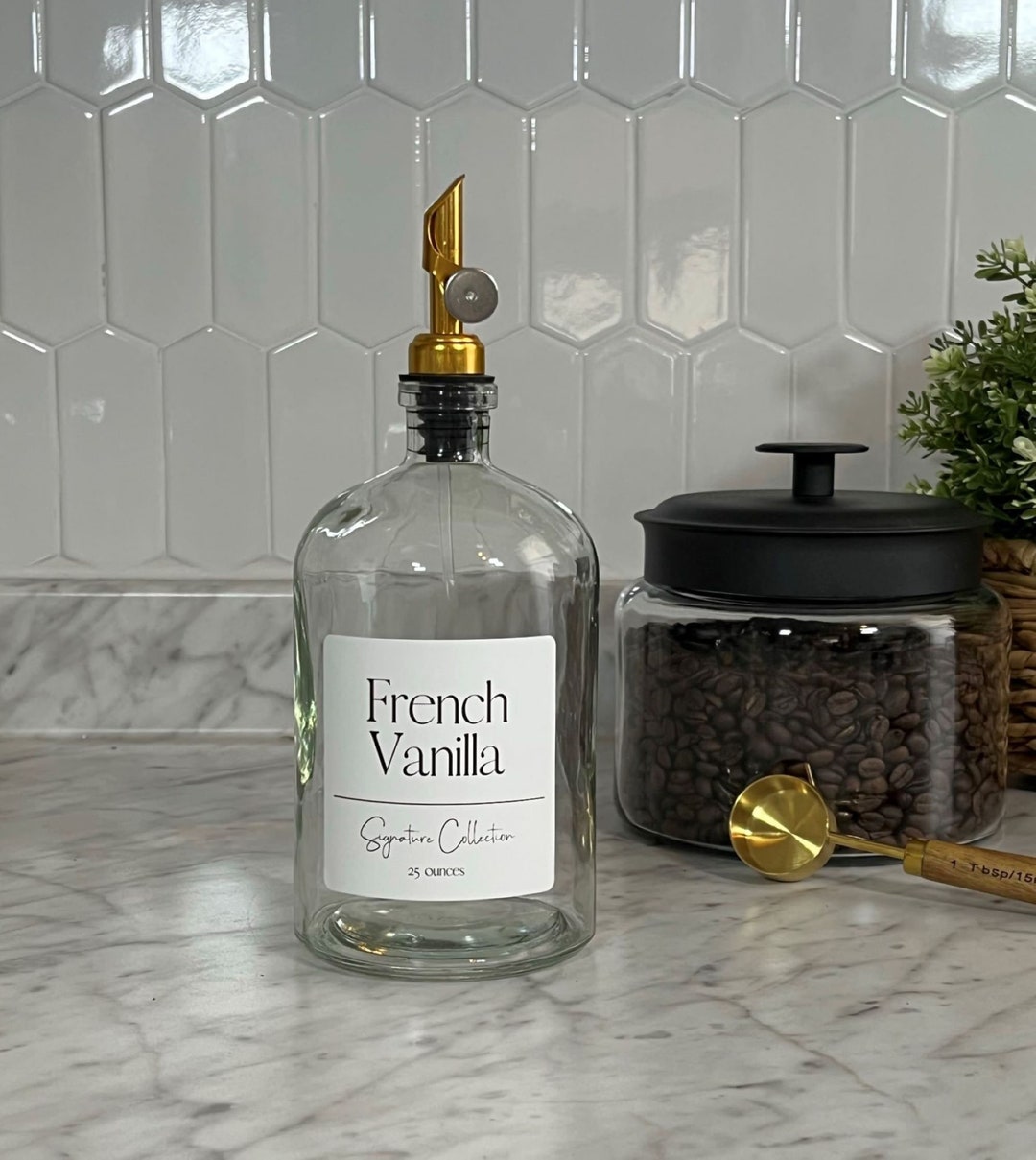 25ounce Coffee Syrup Apothecary Bottle With Weighted Pour Spout