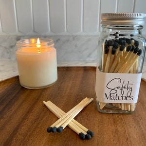 Safety Matches Bottle Colored Matches Strike On Bottle Match Jar Apothecary Bottle Gift Candle Accessory Home Décor Black