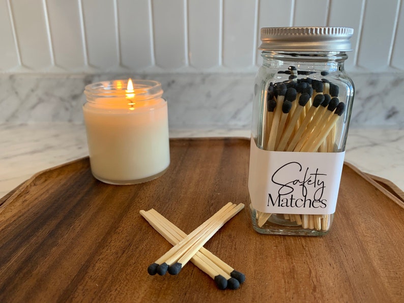 Safety Matches Bottle Colored Matches Strike On Bottle Match Jar Apothecary Bottle Gift Candle Accessory Home Décor Black