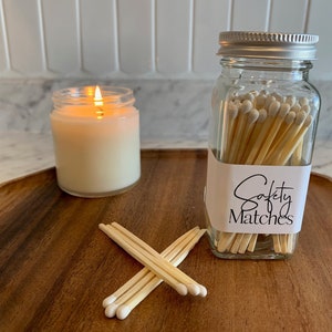 Safety Matches Bottle Colored Matches Strike On Bottle Match Jar Apothecary Bottle Gift Candle Accessory Home Décor White