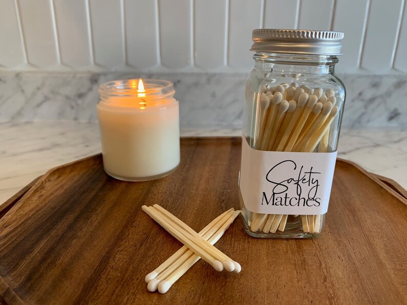 Safety Matches Bottle Colored Matches Strike On Bottle Match Jar Apothecary Bottle Gift Candle Accessory Home Décor White