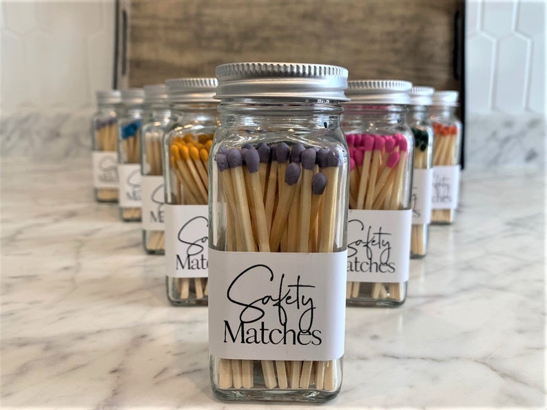 Safety Matches Bottle Colored Matches Strike On Bottle Match Jar Apothecary Bottle Gift Candle Accessory Home Décor Multi Color