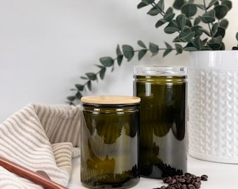 Vintage Green Calypso Storage Jars