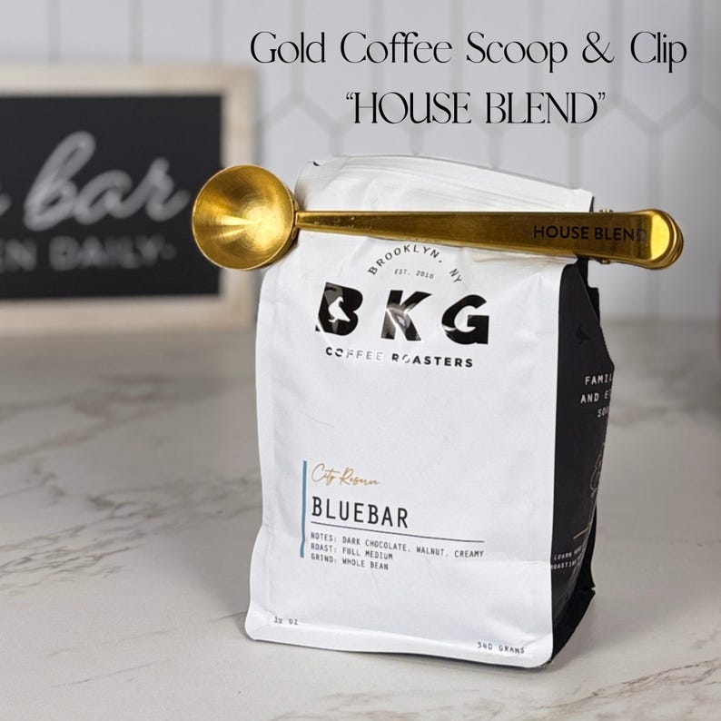 Coffee Scoop and Clip Gold