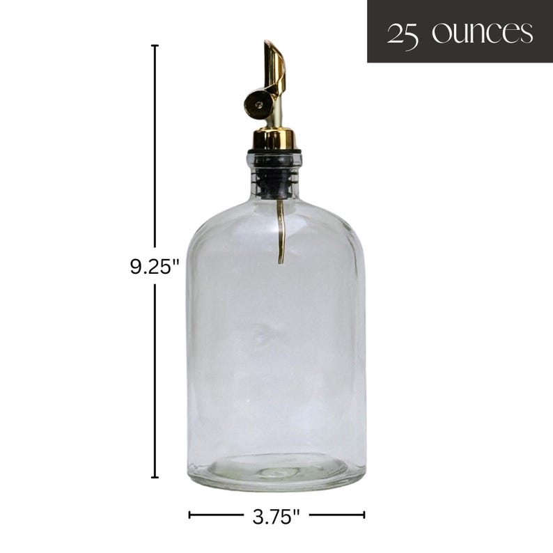 25-ounce Coffee Syrup Bottle with Weighted Pour Spout - Dimensions