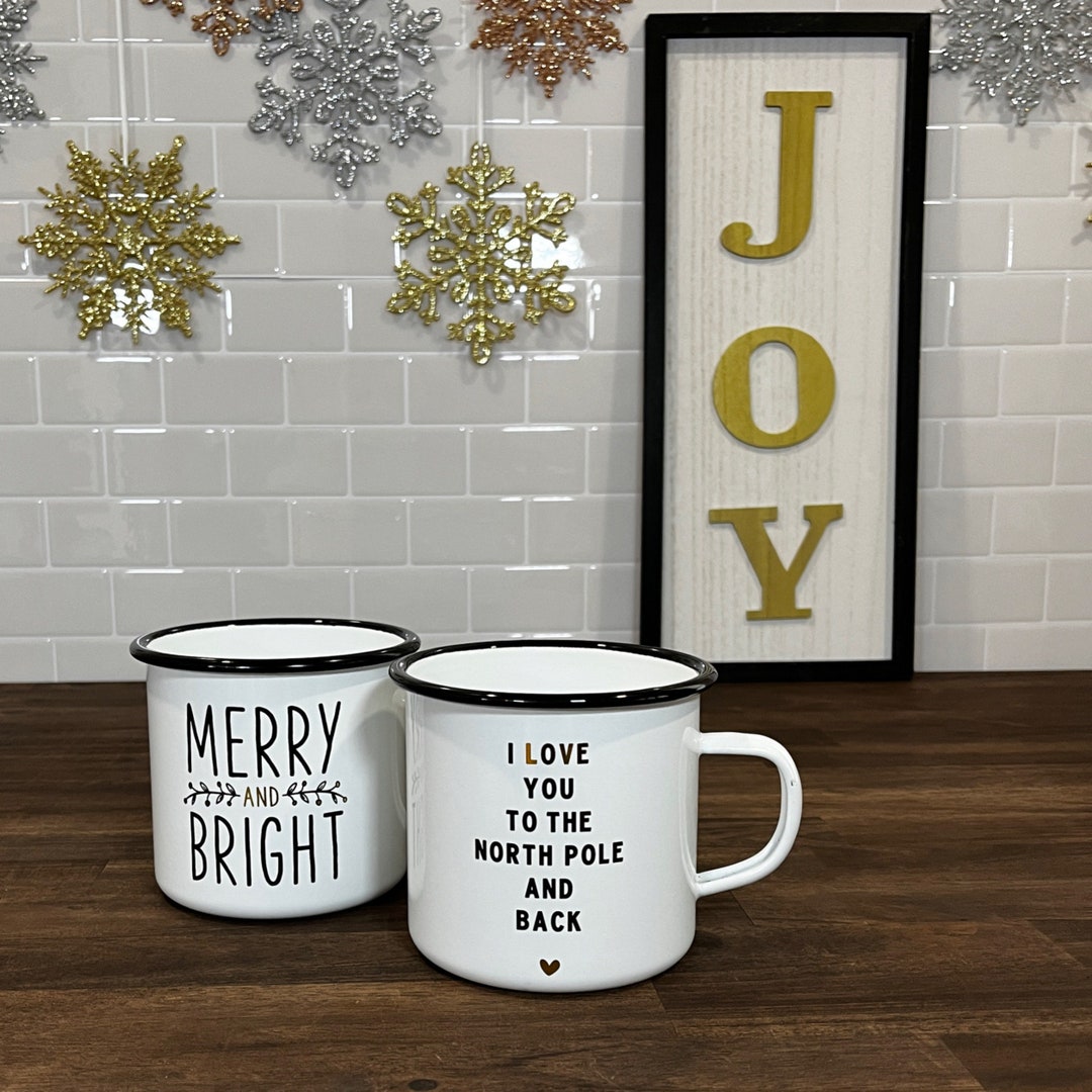 Enamel Holiday Coffee Mugs Holiday Designs 24oz Mug Etsy