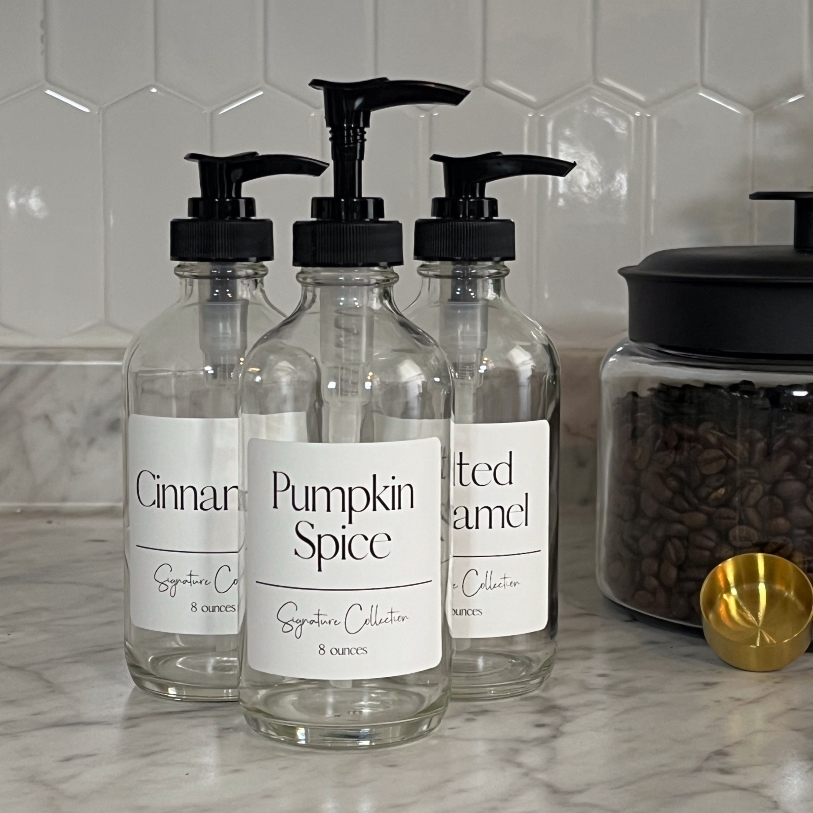 Coffee Syrup Pump Bottle Signature Coffee Collection Etsy