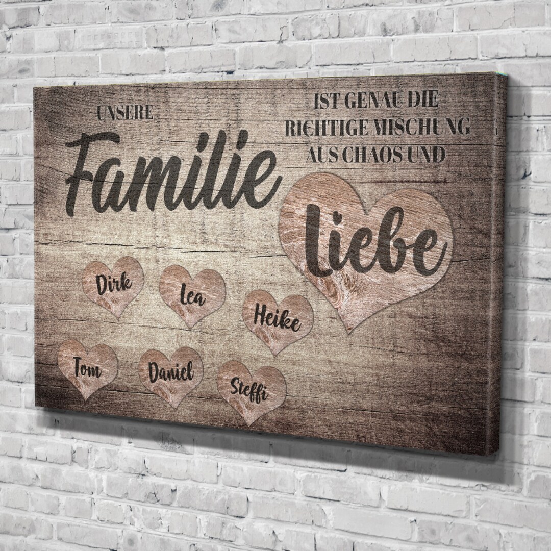 Individuelle KeilrahmenLeinwand Familien Liebe Das perfekte Geschenk
