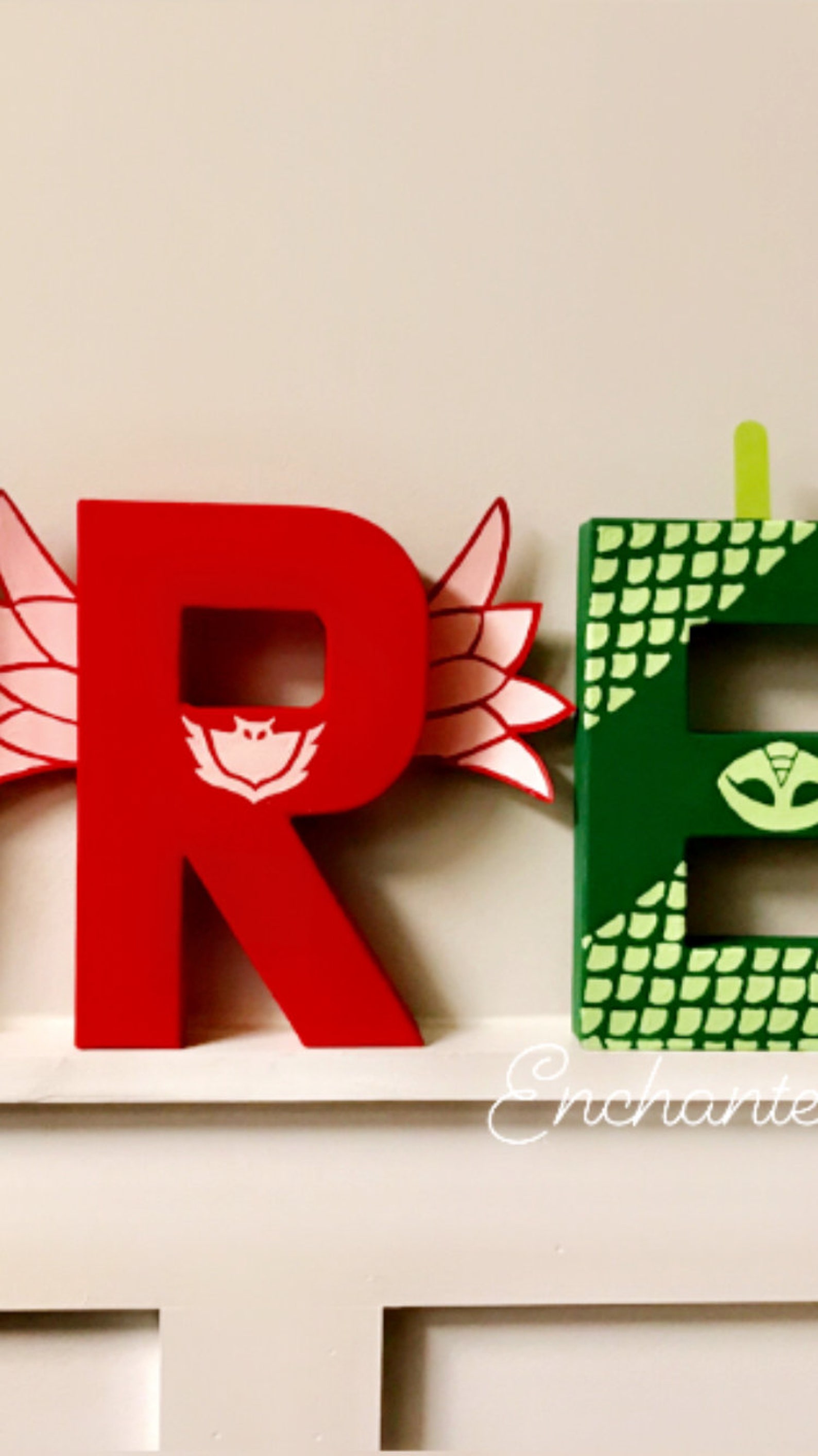 PJ Mask Handpainted Letters Etsy