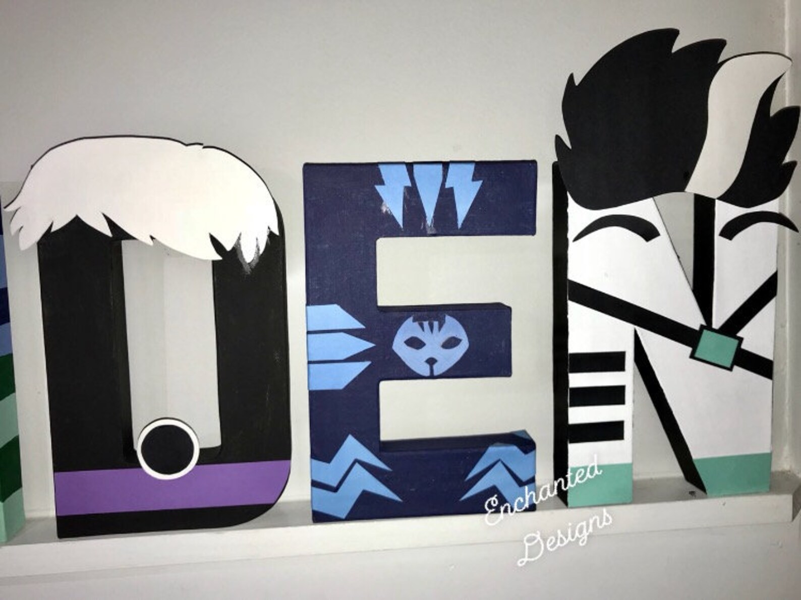 PJ Mask Handpainted Letters Etsy