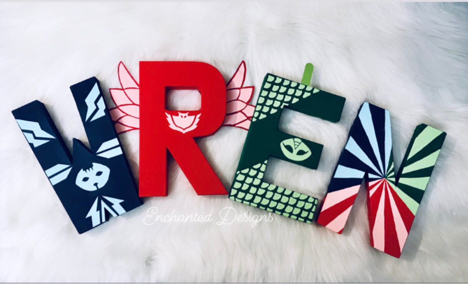 PJ Mask Handpainted Letters Etsy