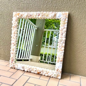 Seashell Mirror: Coastal Beach Decor Wall Art