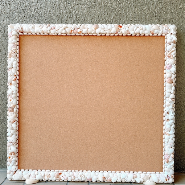 Seashell Pinboard: Custom Beach Decor Bulletin Board