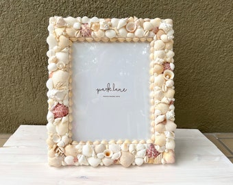 Beach Picture Frame 8x10, Seashell Picture Frame,  Palm Beach Chic Home Decor Photo  Frame