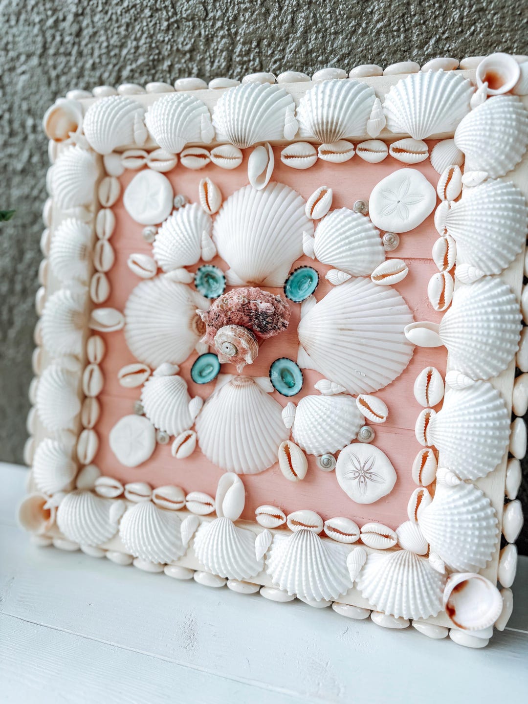 Handmade Seashell Wall Art: Coastal Beach House Decor, 11” Shell Panel ...