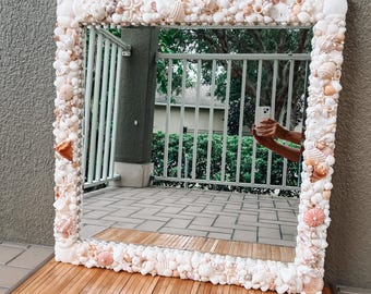 Coastal Shell Mirror: Custom Beach Wall Decor