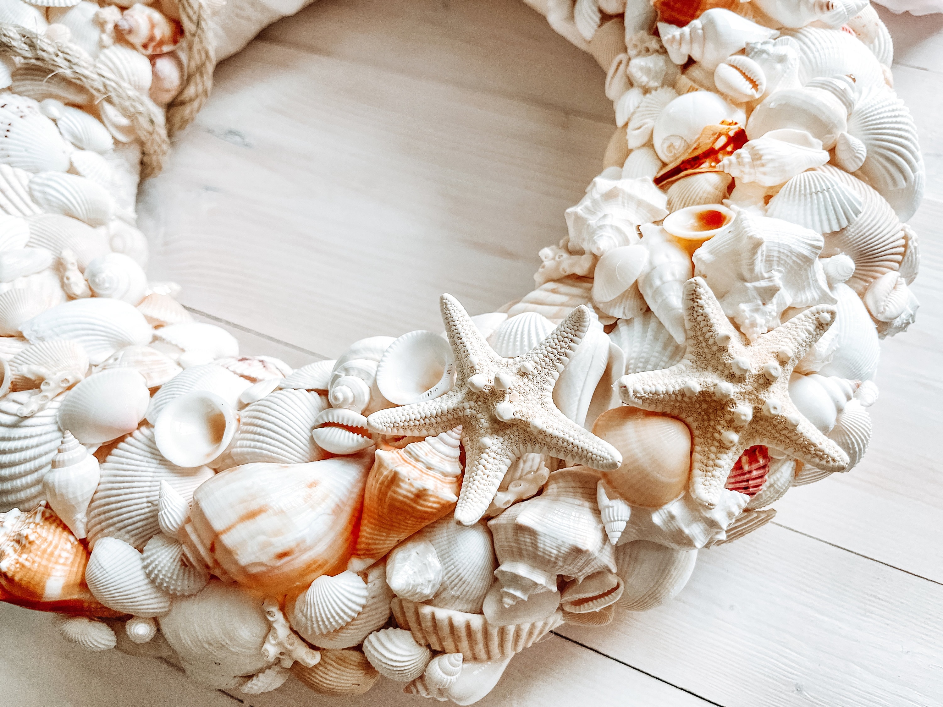 Seashell Wreath, Beach Decor, Sea Shell Decor Wreath, Shell Wreath ...
