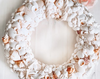 Large Seashell Wreath: Natural Beach Decor with Starfish