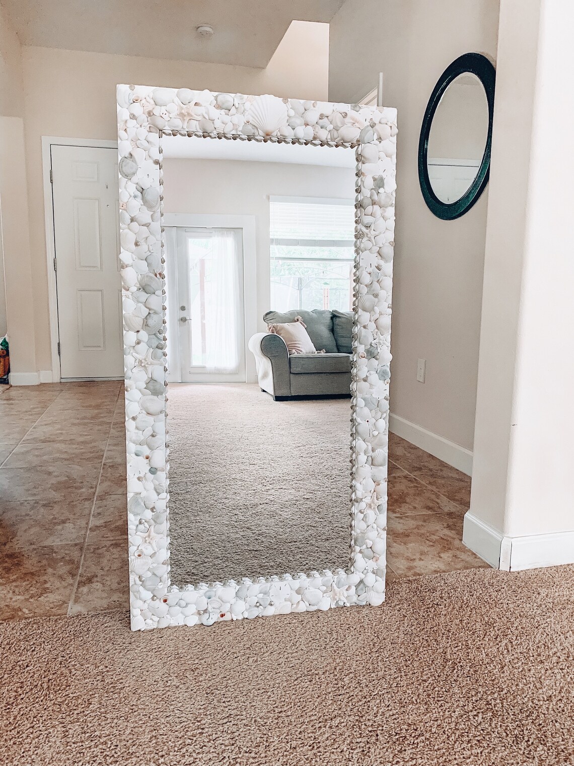 Large Seashell Floor or Wall Mirror, Custom Decorative Mirror Beach Decor - Etsy