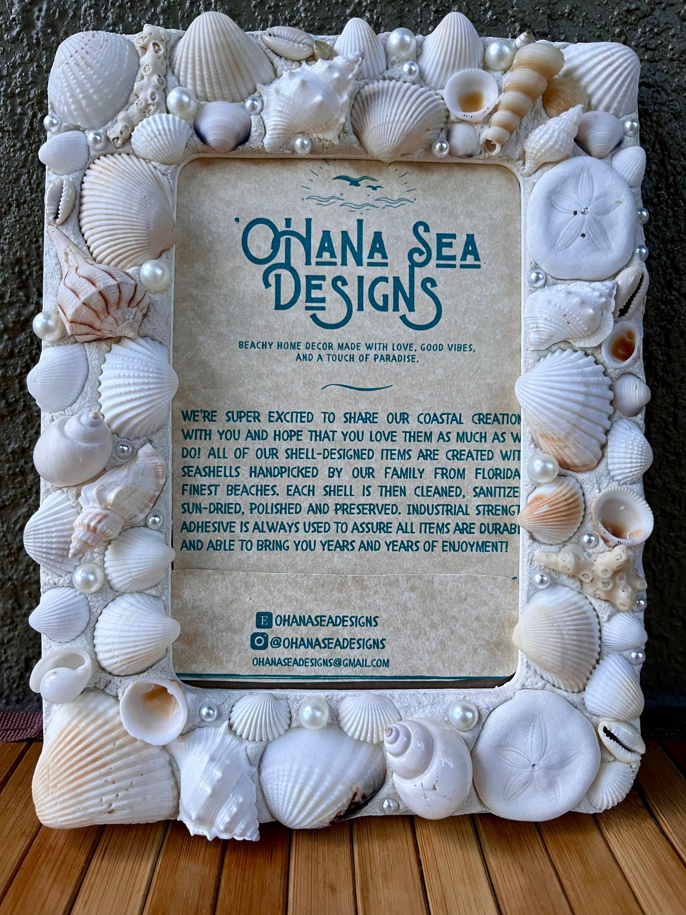 Beach Picture Frame, Coastal Picture Frame, Seashell Photo Frame, 4x6