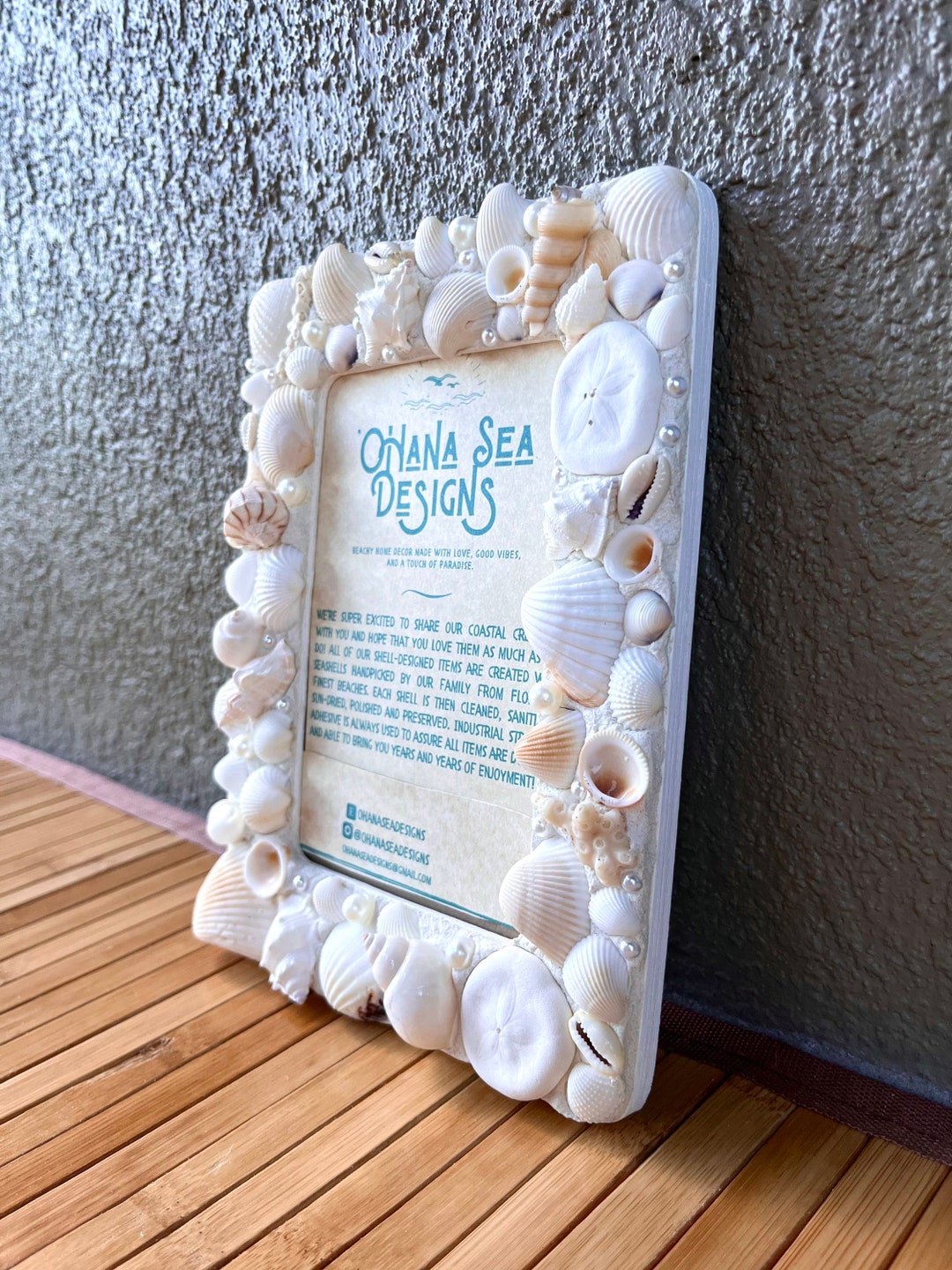 Beach Picture Frame, Coastal Picture Frame, Seashell Photo Frame, 4x6