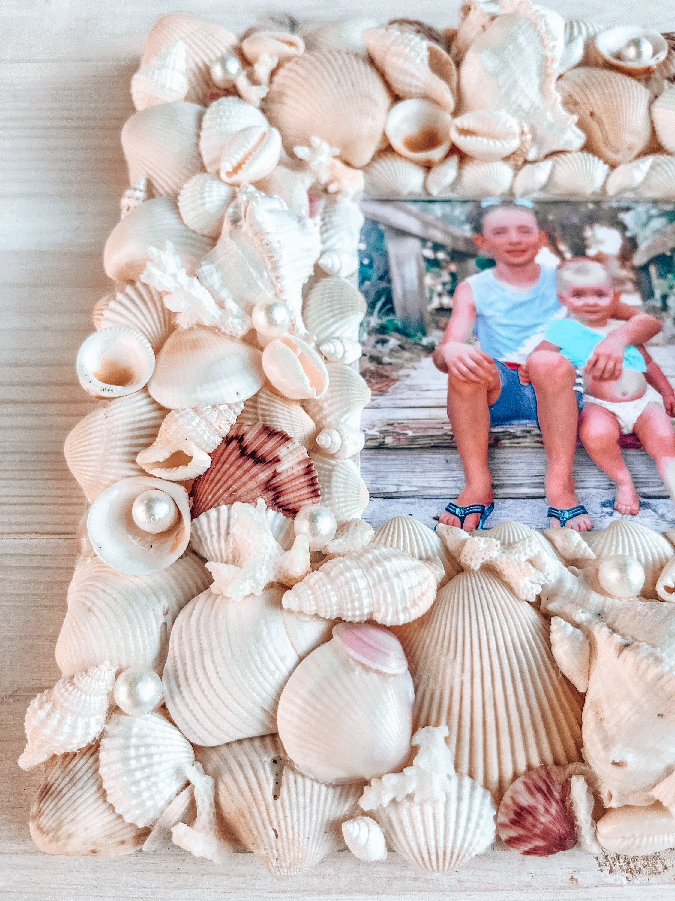 Seashell Picture Frame, Small Picture Frame, Beach Decor Coastal Photo ...