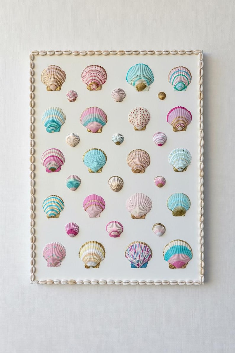 Coastal Shells on Canvas 18x24” | Coastal Art | Luxury Beach House Art ...
