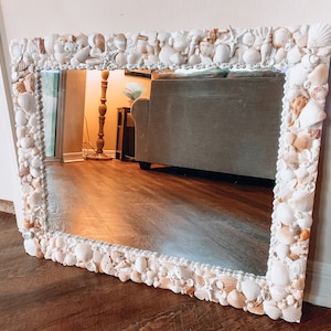 Custom Seashell Mirror: Beach House Coastal Decor