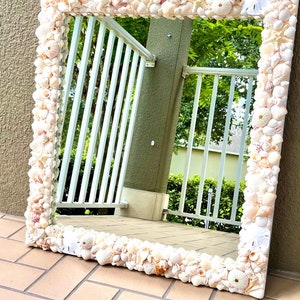 Large Seashell Mirror: Coastal Beach House Decor