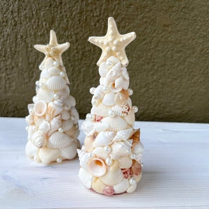 Seashell Christmas Tree: Coastal Beach Home Decor