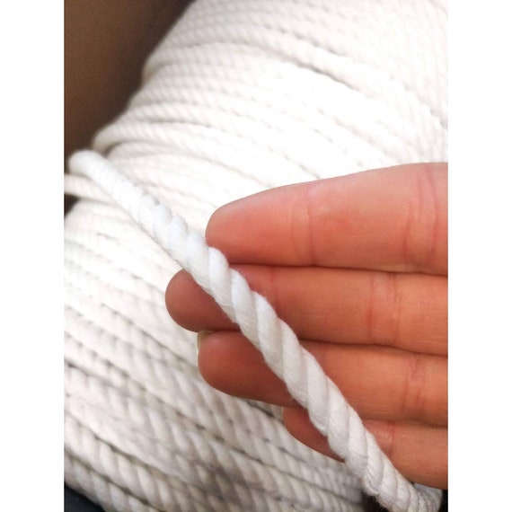 Quality White Cotton Rope 8mm 3 Strand Untreated Rope Braided Twisted Eco  Wedding Scrapbook Crafts Gift Wrapping 