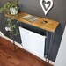 Reclaimed Console Table | Narrow Rustic Entryway Side Table | Solid Slimline Radiator Shelf With Hairpin Legs | Farmhouse Unit | OMNI |
