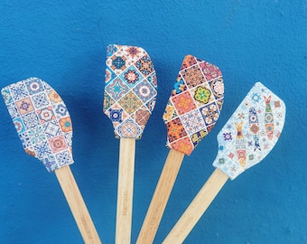 Silicone spatula Portuguese tiles azulejos - Gift from Portugal -Kitchen Decor Portugal