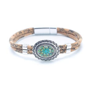 Portuguese Tiles Cork Bracelet - Sustainable Fashion Accessories - Vegan Jewelry - Portugal Gifts