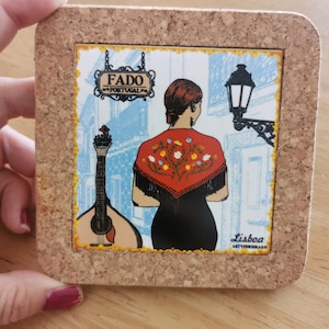 Posavasos de corcho Fado Lisboa - Azulejos portugueses - Salvamanteles térmico - Regalos de Portugal