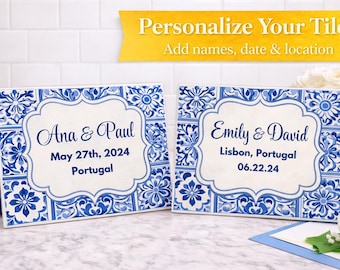 Portugal Wedding Gift – Personalized Azulejo Name Tile
