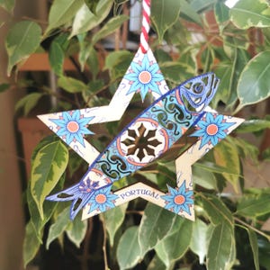 Adorno navideño de sardinas portuguesas - Adorno de pez - Decoración para el hogar con sardinas portuguesas - Regalo navideño de Portugal