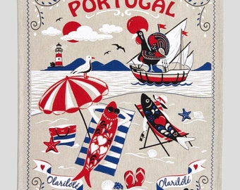 Portugal Kitchen Towels – Galo de Barcelos, Sardines Cotton Tea Towel