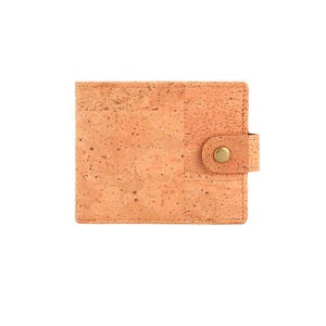 Portefeuille mince en liège à deux volets RFID pour hommes - Portefeuille végétalien pour hommes avec fermoir - Porte-cartes sans cuir - Cadeaux végétaliens pour hommes