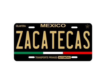 Personalized Car Plate from ZACATECAS, Car Plate Mexico, Car Plates from ZACATECAS, Car Plate ZACATECAS, Fashionable