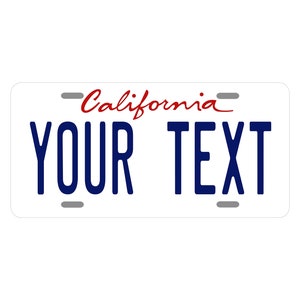 Car Plate California/ CALIFORNIA Custom Personalized License Plate Novelty/ Placa Personalizado de CALIFORNIA / California State