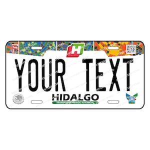 Personalized License Plate for the State of HIDALGO, Car Plate Mexico, License Plates for the States of Mexico, Car Plate HIDALGO. High quality