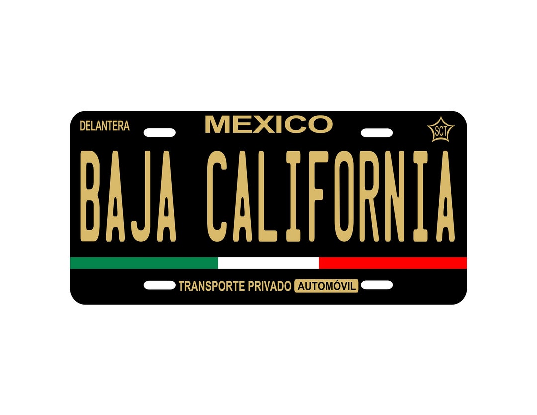 Personalized BAJA CALIFORNIA Car Plate, Car Plate Mexico, Baja California Car Plates, Car Plate