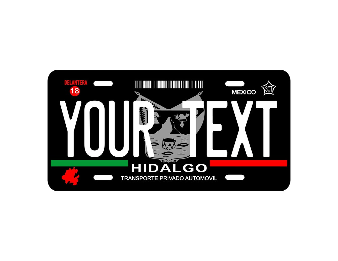 Car Plate State of HIDALGO, Car Plate Mexico, Car Plates of States of