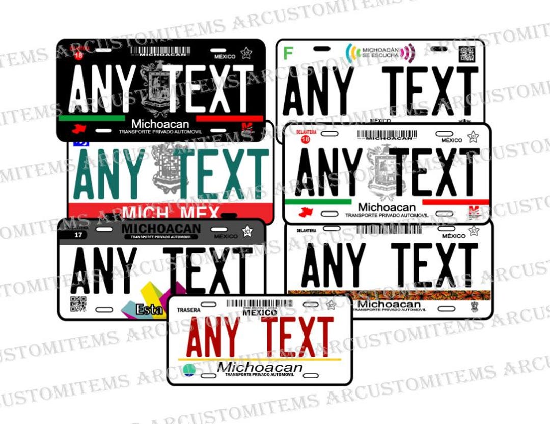 Personalized Car Plate MICHOACAN /any Text/ Aluminum Plate 6 