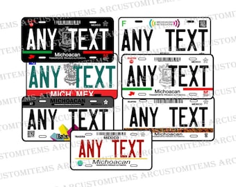 Personalized Car Plate MICHOACAN /Any text/ Aluminum Plate 6 &quot;x 12&quot;/ Car Plate MICHOACAN/ License Plate Michoacan/ Plates Mexico